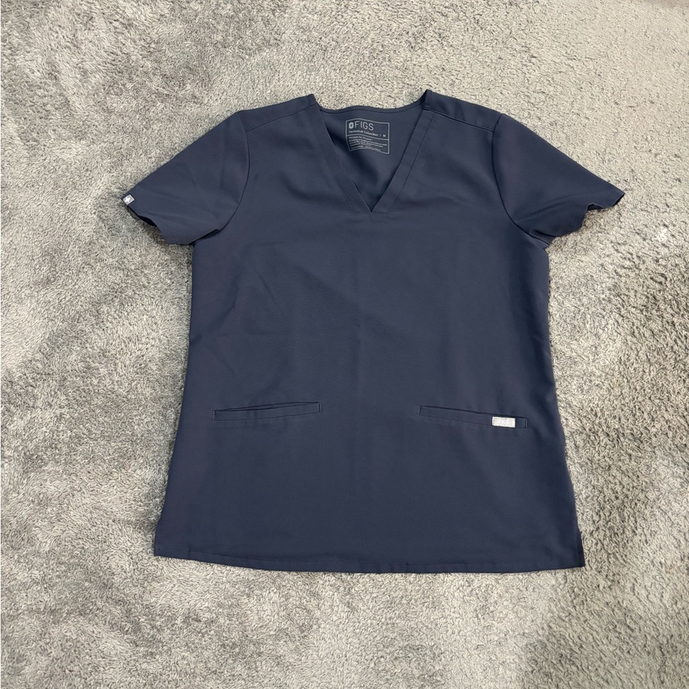 Medium FIGS Quiet Navy Scrub Top